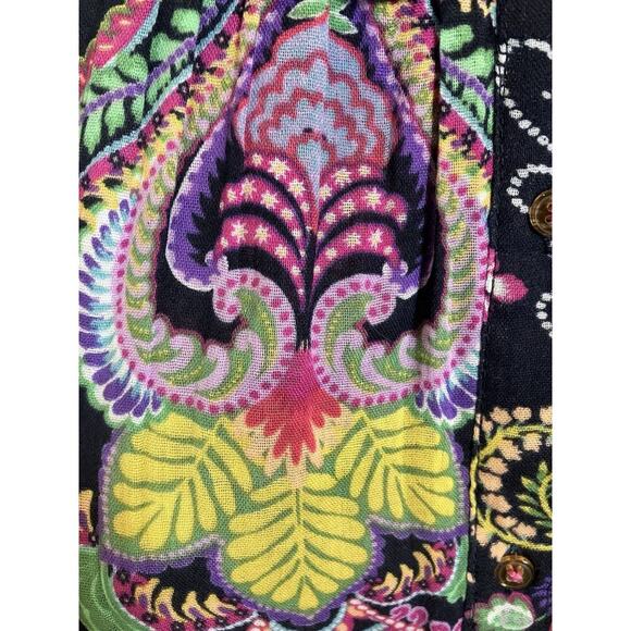 Anthropologie Bohemian Buttons Down Mini Dress Long Sleeves Size XXS Paisley - Picture 7 of 10